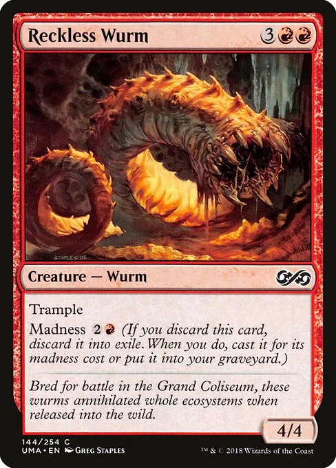 Reckless Wurm, carta Magic di tipo Creature — Wurm illustrata da Greg Staples