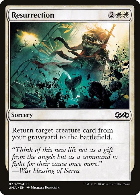 Resurrection, carta Magic di tipo Sorcery illustrata da Michael Komarck
