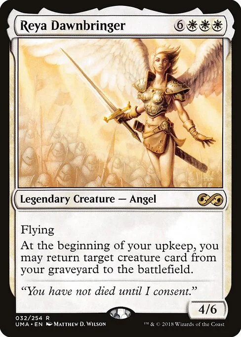 Reya Dawnbringer, carta Magic di tipo Legendary Creature — Angel illustrata da Matthew D. Wilson