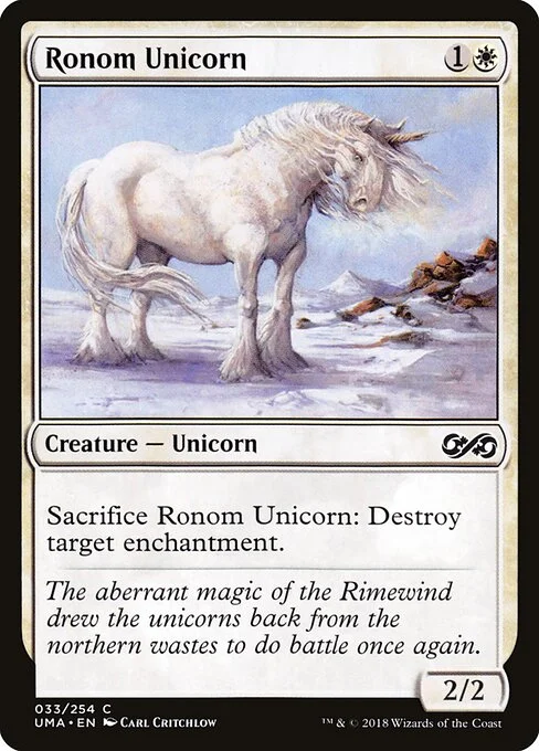Ronom Unicorn, carta Magic di tipo Creature — Unicorn illustrata da Carl Critchlow