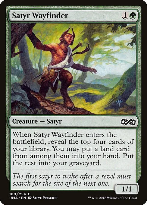 Satyr Wayfinder, carta Magic di tipo Creature — Satyr illustrata da Steve Prescott