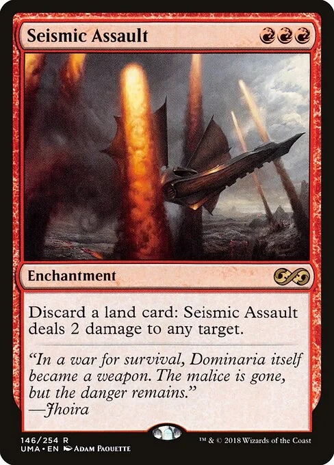 Seismic Assault, carta Magic di tipo Enchantment illustrata da Adam Paquette