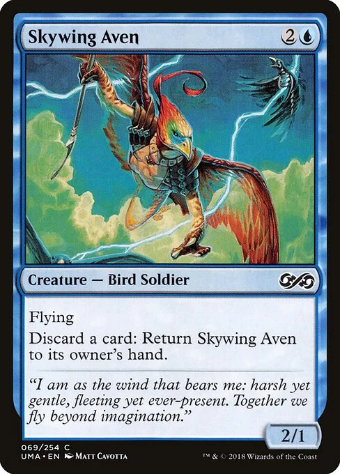 Skywing Aven, carta Magic di tipo Creature — Bird Soldier illustrata da Matt Cavotta