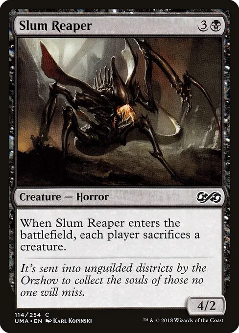 Slum Reaper, carta Magic di tipo Creature — Horror illustrata da Karl Kopinski