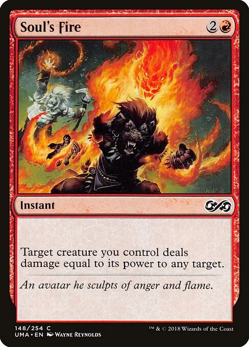 Soul's Fire, carta Magic di tipo Instant illustrata da Wayne Reynolds