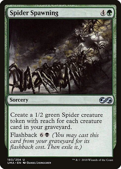 Spider Spawning, carta Magic di tipo Sorcery illustrata da Daniel Ljunggren