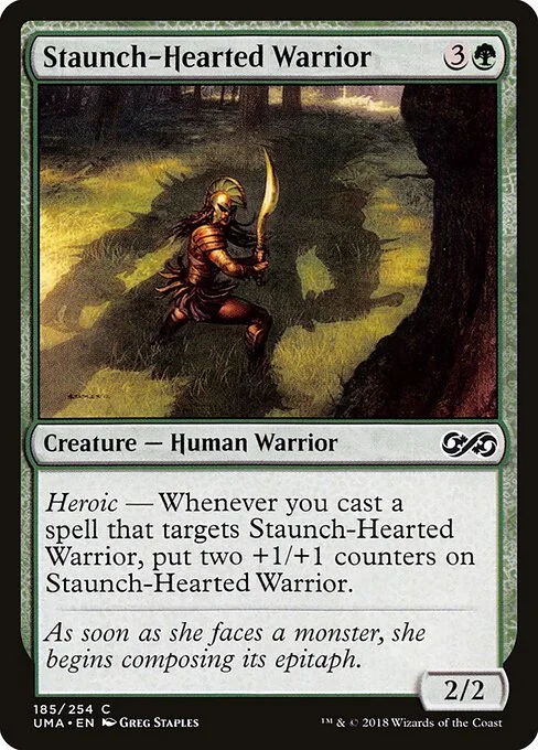 Staunch-Hearted Warrior, carta Magic di tipo Creature — Human Warrior illustrata da Greg Staples