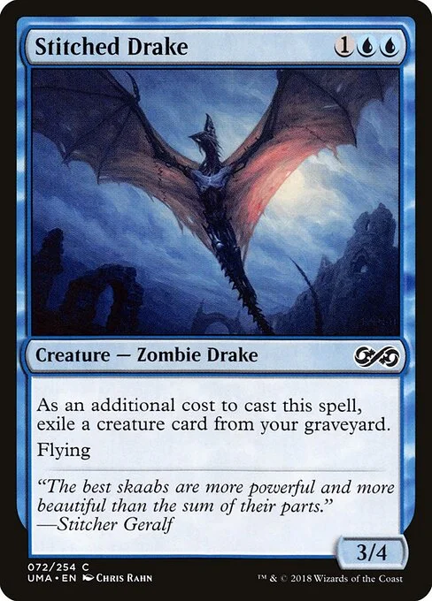 Stitched Drake, carta Magic di tipo Creature — Zombie Drake illustrata da Chris Rahn