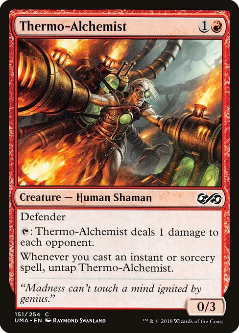 Thermo-Alchemist, carta Magic di tipo Creature — Human Shaman illustrata da Raymond Swanland
