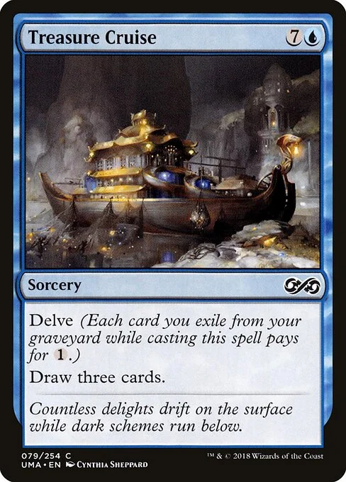 Treasure Cruise, carta Magic di tipo Sorcery illustrata da Cynthia Sheppard