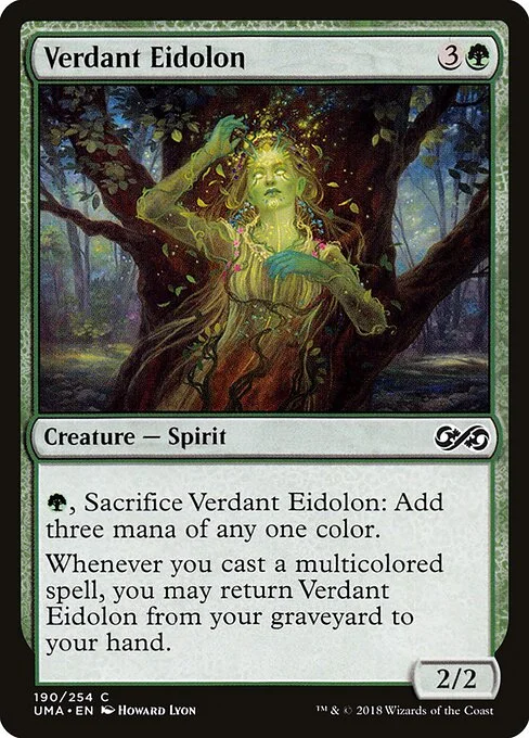 Verdant Eidolon, carta Magic di tipo Creature — Spirit illustrata da Howard Lyon
