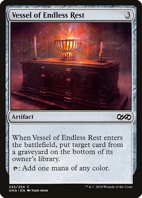 Vessel of Endless Rest, carta Magic di tipo Artifact illustrata da John Avon