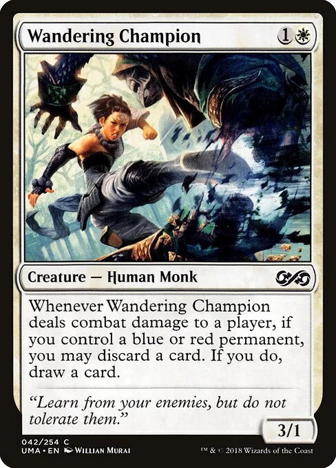 Wandering Champion, carta Magic di tipo Creature — Human Monk illustrata da Willian Murai