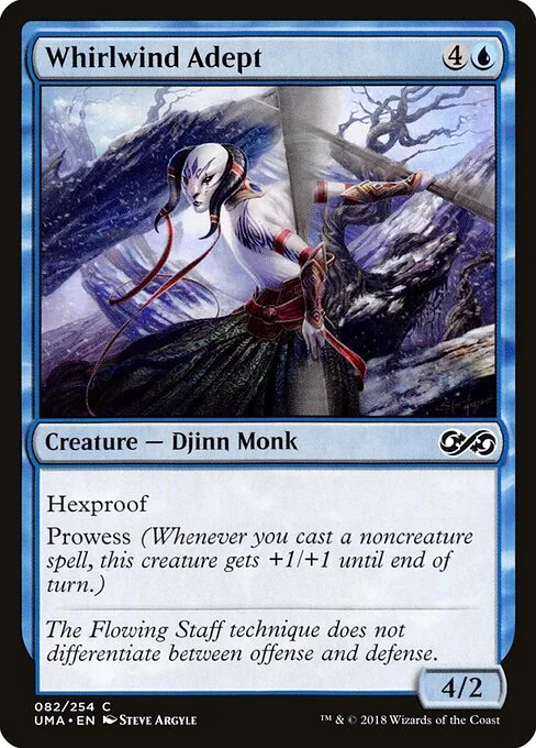 Whirlwind Adept, carta Magic di tipo Creature — Djinn Monk illustrata da Steve Argyle