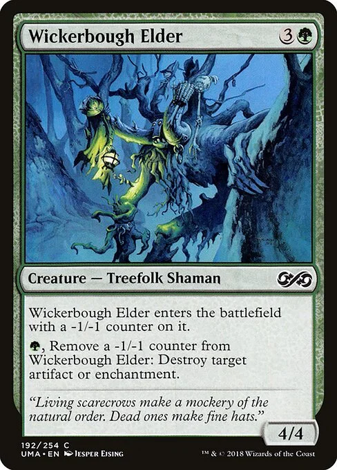 Wickerbough Elder, carta Magic di tipo Creature — Treefolk Shaman illustrata da Jesper Ejsing