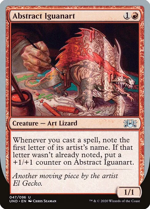 Abstract Iguanart, carta Magic di tipo Creature — Art Lizard illustrata da Chris Seaman