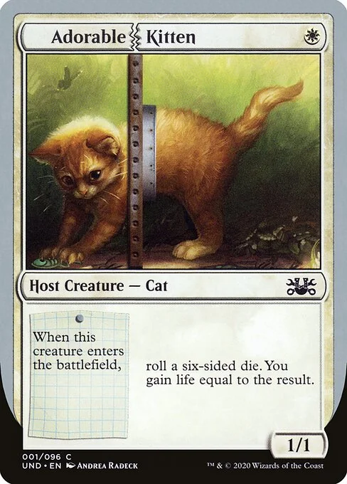 Adorable Kitten, carta Magic di tipo Host Creature — Cat illustrata da Andrea Radeck