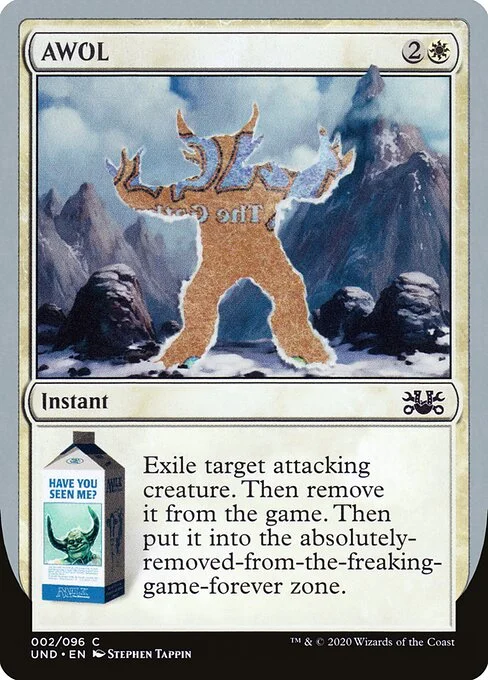 AWOL, carta Magic di tipo Instant illustrata da Stephen Tappin