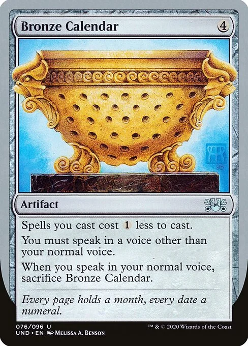 Bronze Calendar, carta Magic di tipo Artifact illustrata da Melissa A. Benson