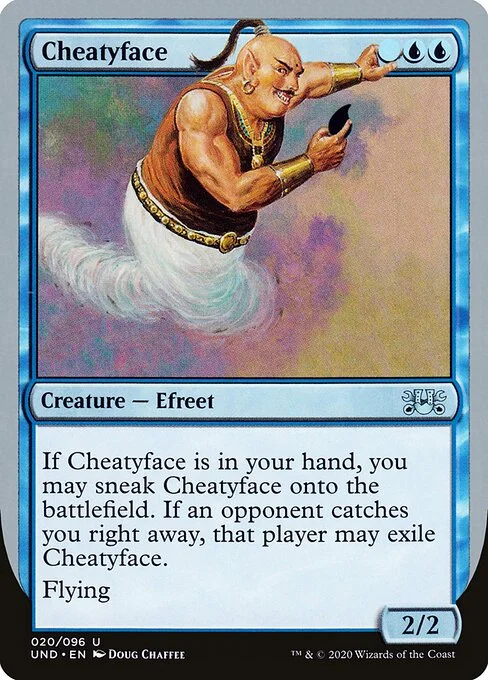 Cheatyface, carta Magic di tipo Creature — Efreet illustrata da Doug Chaffee