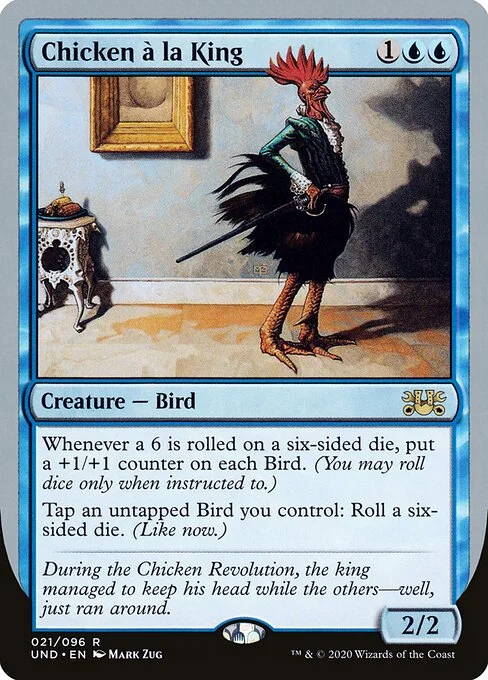 Chicken à la King, carta Magic di tipo Creature — Bird Noble illustrata da Mark Zug