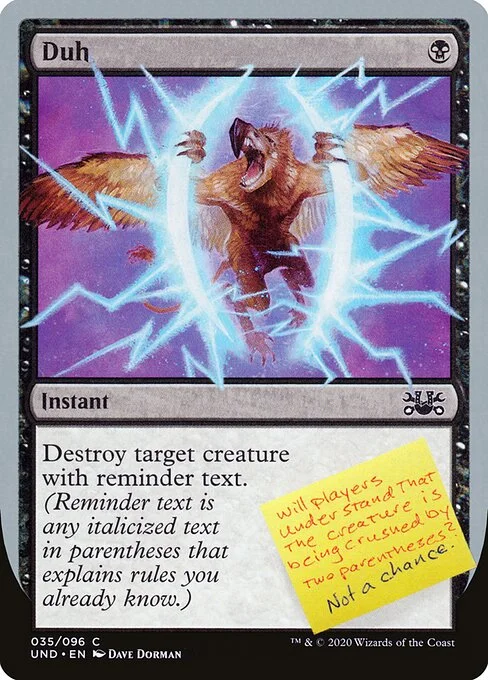 Duh, carta Magic di tipo Instant illustrata da Dave Dorman