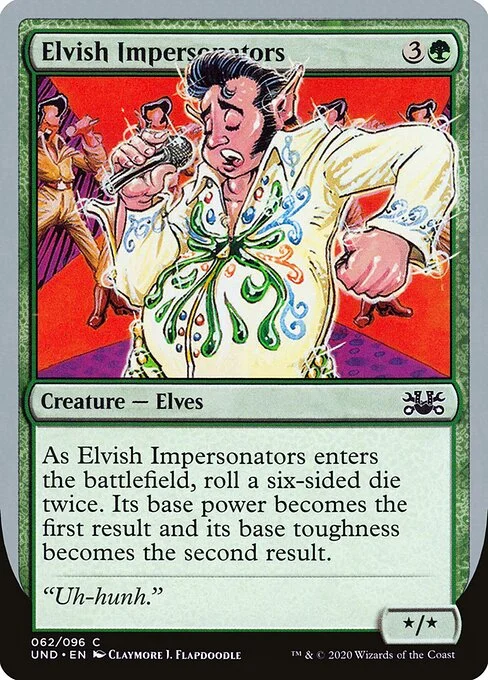 Elvish Impersonators, carta Magic di tipo Creature — Elves illustrata da Phil Foglio