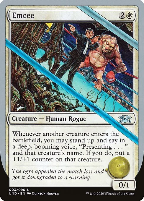 Emcee, carta Magic di tipo Creature — Human Rogue illustrata da Quinton Hoover