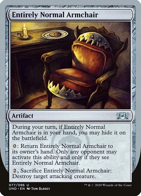 Entirely Normal Armchair, carta Magic di tipo Artifact illustrata da Tom Babbey