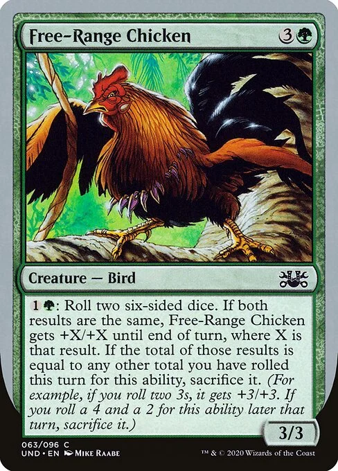 Free-Range Chicken, carta Magic di tipo Creature — Bird illustrata da Mike Raabe