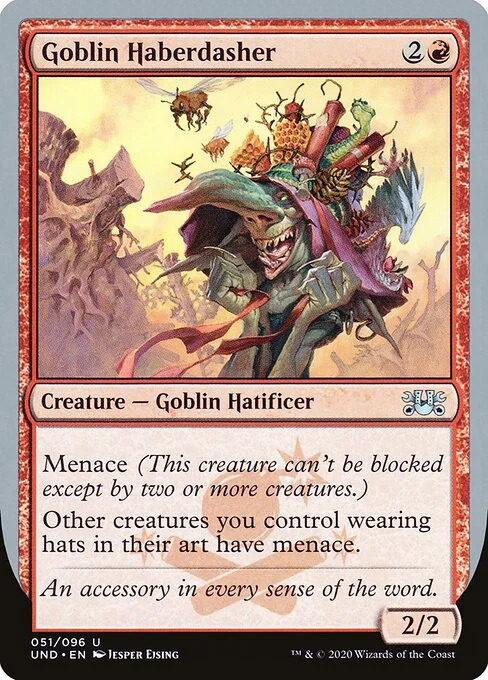 Goblin Haberdasher, carta Magic di tipo Creature — Goblin Hatificer illustrata da Jesper Ejsing