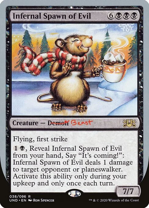 Infernal Spawn of Evil, carta Magic di tipo Creature — Beast illustrata da Ron Spencer