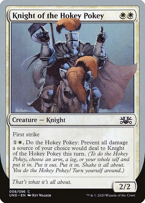 Knight of the Hokey Pokey, carta Magic di tipo Creature — Knight illustrata da Kev Walker
