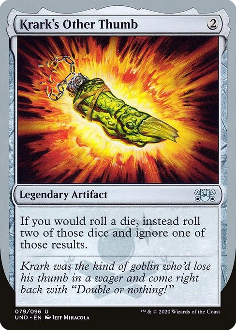 Krark's Other Thumb, carta Magic di tipo Legendary Artifact illustrata da Jeff Miracola