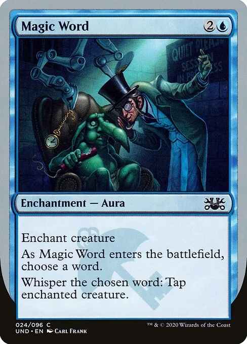 Magic Word, carta Magic di tipo Enchantment — Aura illustrata da Carl Frank