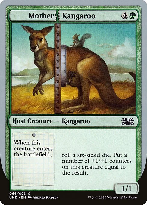 Mother Kangaroo, carta Magic di tipo Host Creature — Kangaroo illustrata da Andrea Radeck