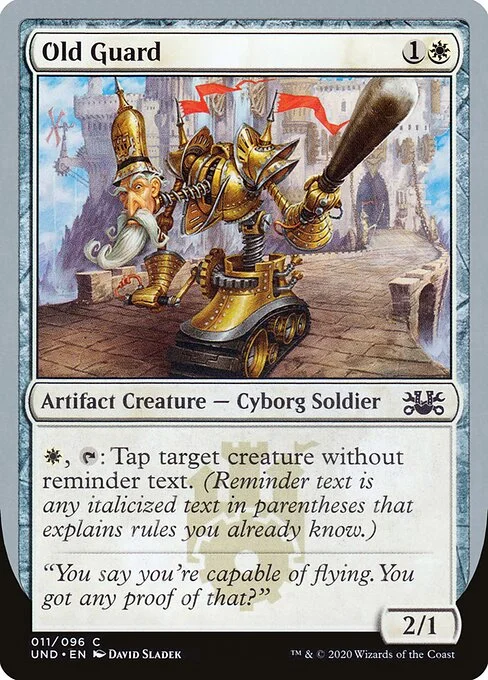 Old Guard, carta Magic di tipo Artifact Creature — Cyborg Soldier illustrata da David Sladek