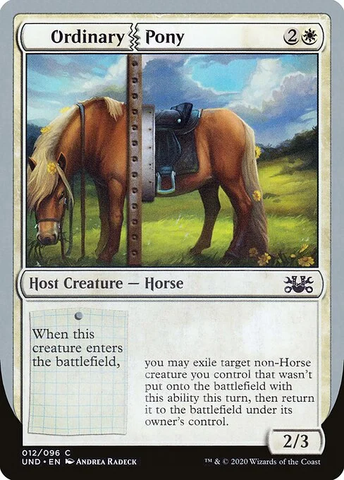 Ordinary Pony, carta Magic di tipo Host Creature — Horse illustrata da Andrea Radeck