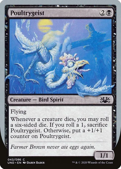 Poultrygeist, carta Magic di tipo Creature — Bird Spirit illustrata da Daren Bader