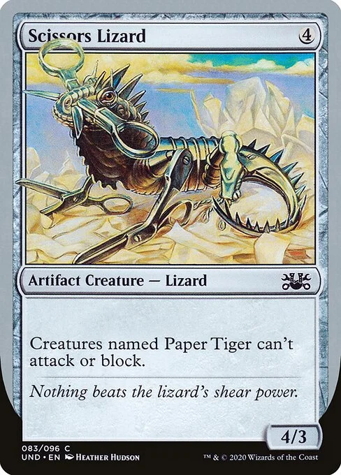 Scissors Lizard, carta Magic di tipo Artifact Creature — Lizard illustrata da Heather Hudson
