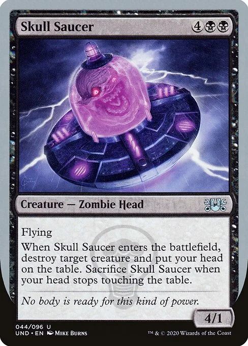Skull Saucer, carta Magic di tipo Creature — Zombie Head illustrata da Mike Burns