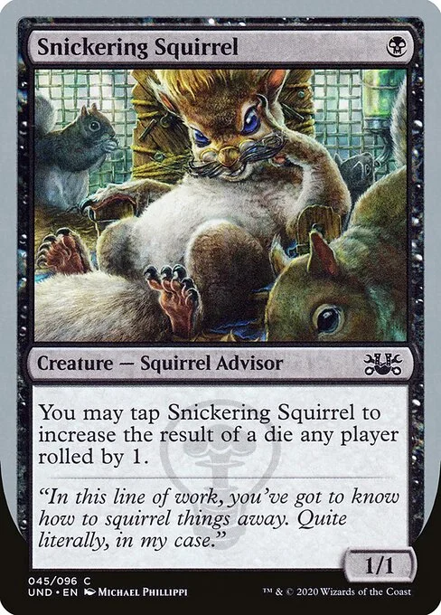 Snickering Squirrel, carta Magic di tipo Creature — Squirrel Advisor illustrata da Michael Phillippi