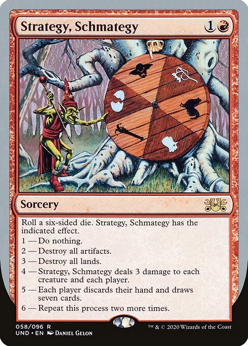 Strategy, Schmategy, carta Magic di tipo Sorcery illustrata da Daniel Gelon