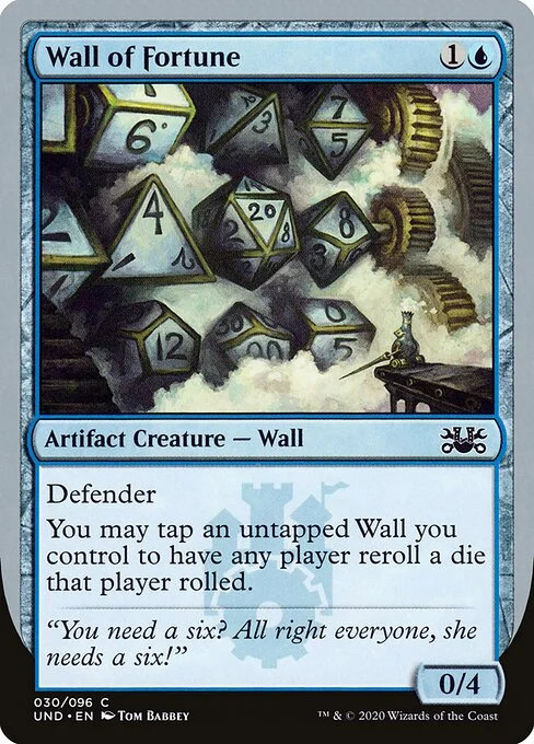 Wall of Fortune, carta Magic di tipo Artifact Creature — Wall illustrata da Tom Babbey