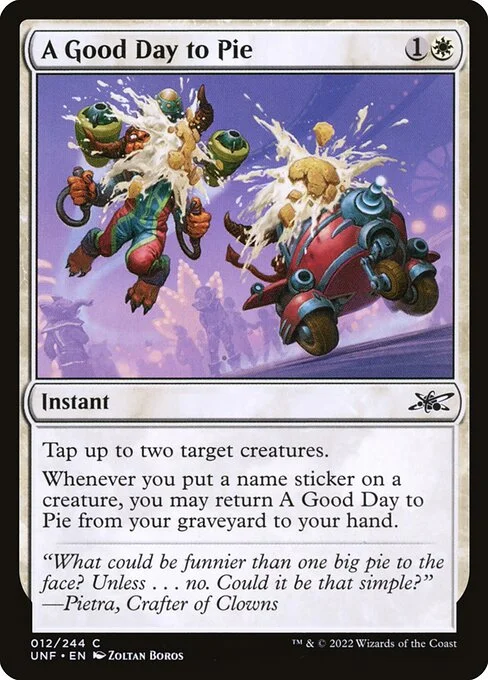 A Good Day to Pie, carta Magic di tipo Instant illustrata da Zoltan Boros