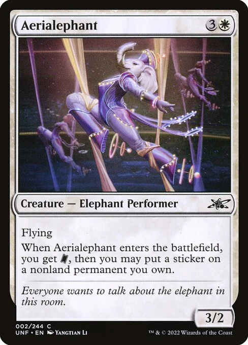 Aerialephant, carta Magic di tipo Creature — Elephant Performer illustrata da Yangtian Li