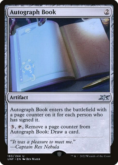 Autograph Book, carta Magic di tipo Artifact — Book illustrata da Ben Maier