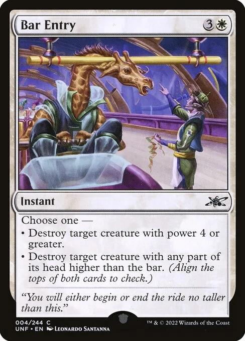 Bar Entry, carta Magic di tipo Instant illustrata da Leonardo Santanna