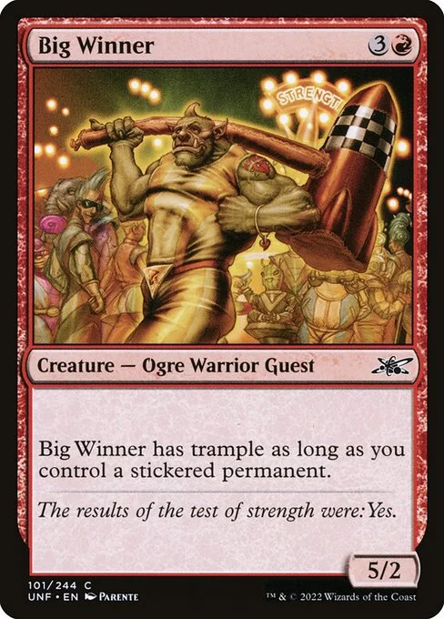 Big Winner, carta Magic di tipo Creature — Ogre Warrior Guest illustrata da Paolo Parente