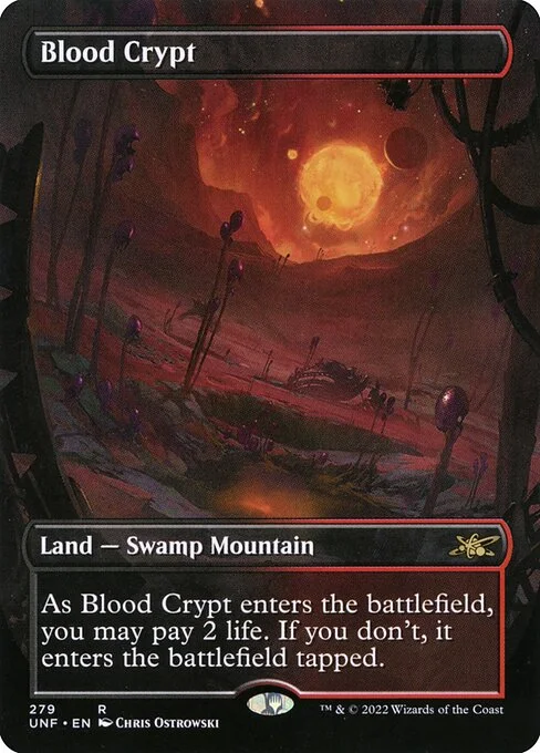 Blood Crypt, carta Magic di tipo Land — Swamp Mountain illustrata da Chris Ostrowski